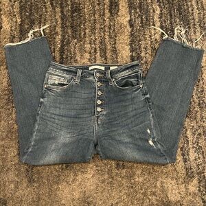 Eunina Distressed Blue Straight Leg Jeans